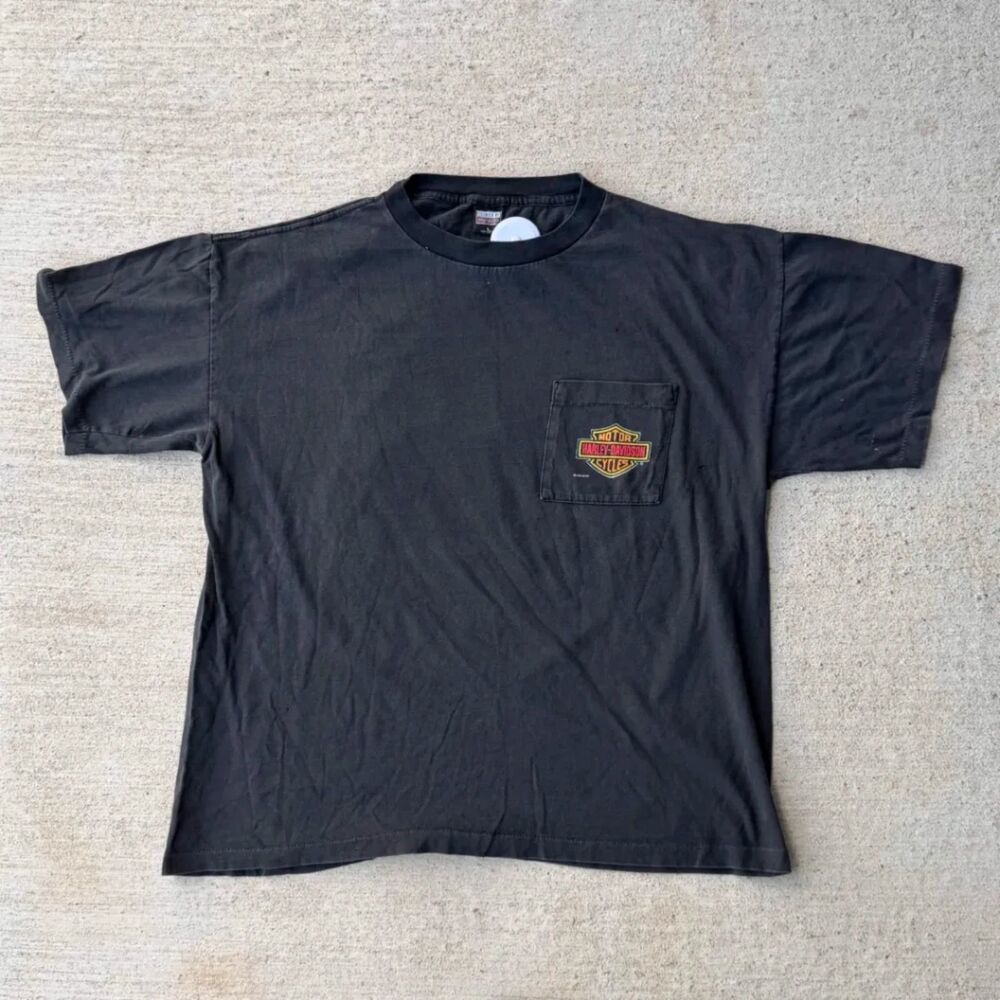 Vintage 80s Harley Davidson Sidewinder Rattlesnake Pocket T Shirt Large